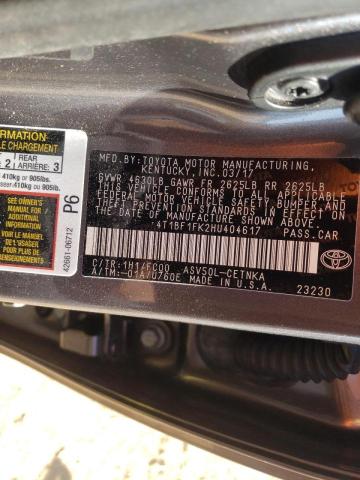 Photo 10 from auction – 2017 TOYOTA CAMRY LE with VIN 4T1BF1FK2HU404617