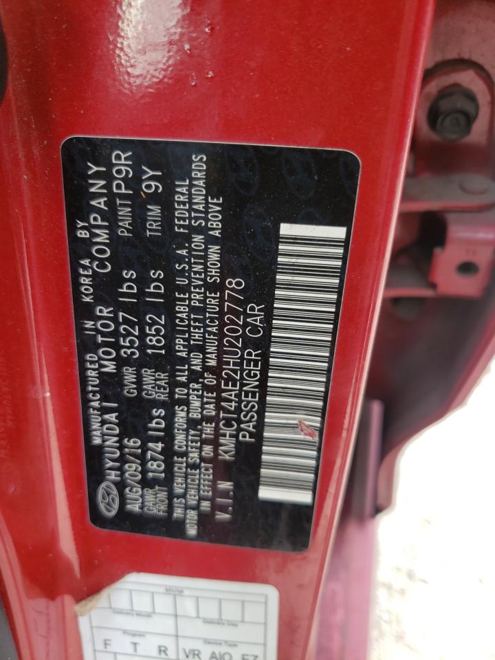 Photo 10 from auction – 2017 HYUNDAI ACCENT SE with VIN KMHCT4AE2HU202778