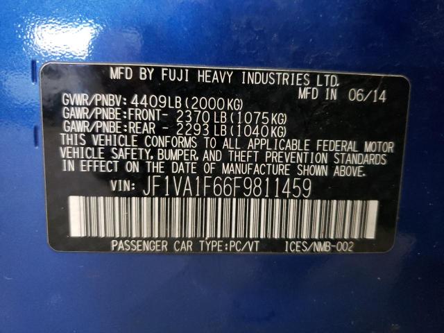 Photo 10 from auction – 2015 SUBARU WRX PREMIU with VIN JF1VA1F66F9811459