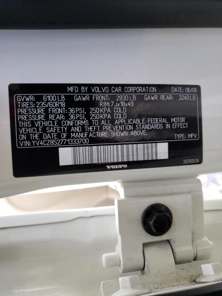 Photo 10 from auction – 2007 VOLVO XC90 V8 with VIN YV4CZ852771333700