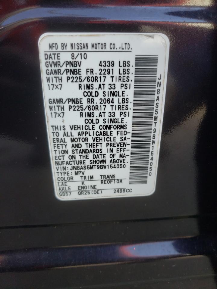 Photo 10 from auction – 2011 NISSAN ROGUE S with VIN JN8AS5MT9BW154050