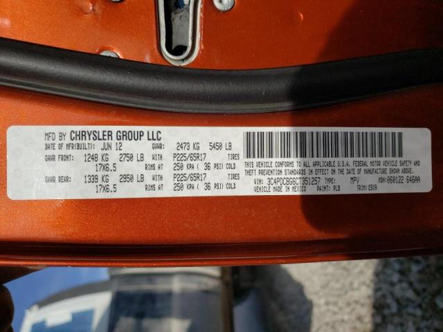 Photo 10 from auction – 2012 DODGE JOURNEY SX with VIN 3C4PDCBG6CT351257