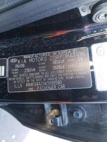 Photo 10 from auction – 2010 KIA FORTE EX with VIN KNAFU4A2XA5099580