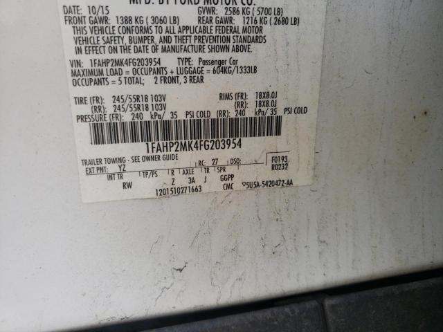 Photo 10 from auction – 2015 FORD TAURUS POL with VIN 1FAHP2MK4FG203954