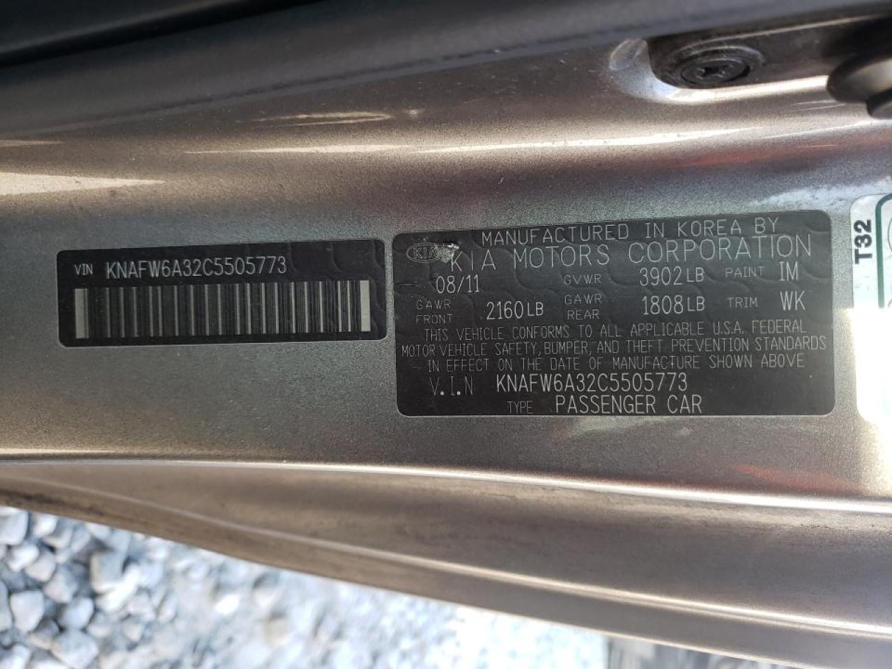 Photo 10 from auction – 2012 KIA FORTE SX with VIN KNAFW6A32C5505773
