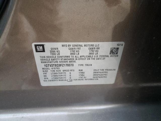 Photo 10 from auction – 2015 GMC SIERRA K15 with VIN 1GTV2TEC8FZ178070
