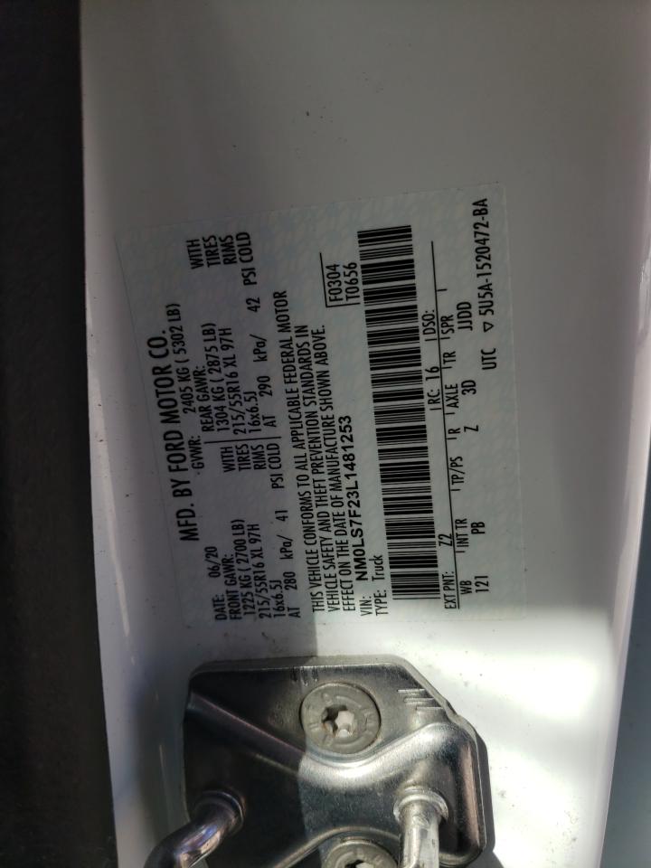 Photo 10 from auction – 2020 FORD TRANSIT CO with VIN NM0LS7F23L1481253