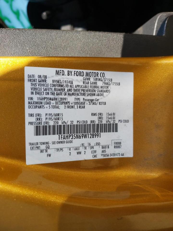 Photo 10 from auction – 2009 FORD FOCUS with VIN 1FAHP35N69W128991