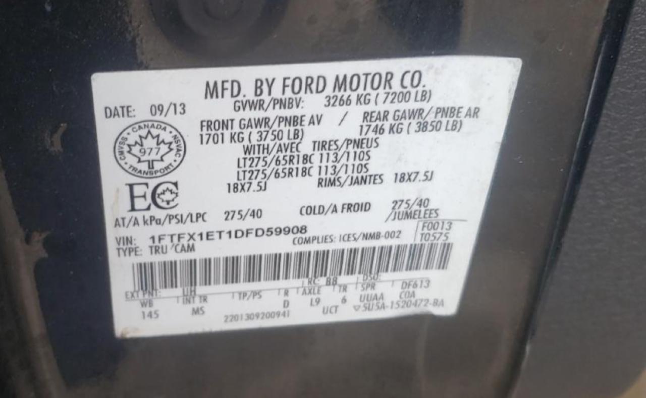 Photo 10 from auction – 2013 FORD F150 SUPER with VIN 1FTFX1ET1DFD59908