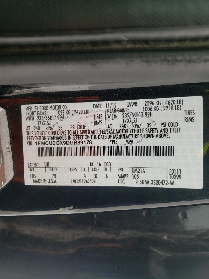 Photo 10 from auction – 2013 FORD ESCAPE SE with VIN 1FMCU0GX9DUB89178