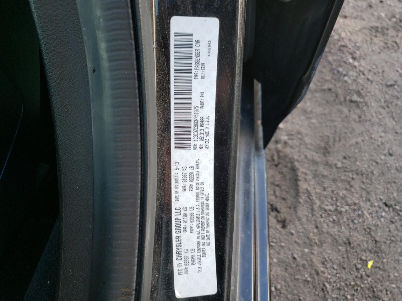Photo 10 from auction – 2013 DODGE AVENGER SX with VIN 1C3CDZCB6DN751975