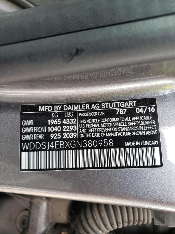 Photo 10 from auction – 2016 MERCEDES-BENZ CLA 250 with VIN WDDSJ4EBXGN380958