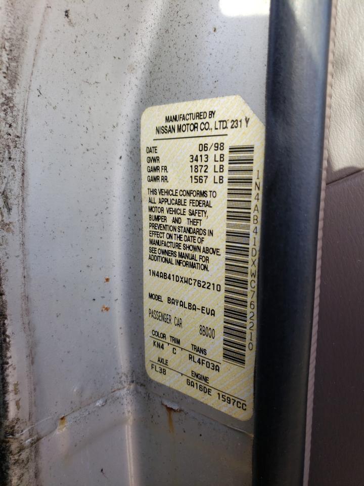 Photo 10 from auction – 1998 NISSAN SENTRA E with VIN 1N4AB41DXWC762210