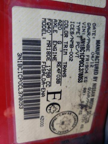 Photo 10 from auction – 2012 NISSAN VERSA S with VIN 3N1BC1CP0CL378053