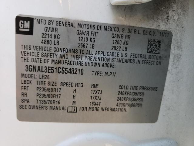 Photo 10 from auction – 2012 CHEVROLET CAPTIVA SP with VIN 3GNAL3E51CS548210