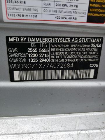 Photo 10 from auction – 2007 MERCEDES-BENZ S 550 with VIN WDDNG71X77A072684