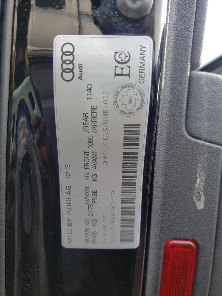Photo 10 from auction – 2019 AUDI A4 KOMFORT with VIN WAUANAF46KA054404