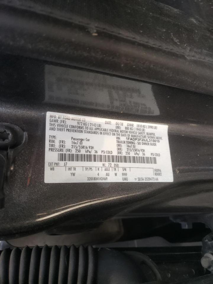Photo 10 from auction – 2018 FORD FOCUS SE with VIN 1FADP3F20JL315619