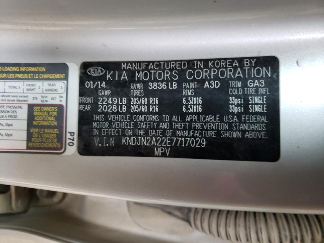 Photo 10 from auction – 2014 KIA SOUL with VIN KNDJN2A22E7717029