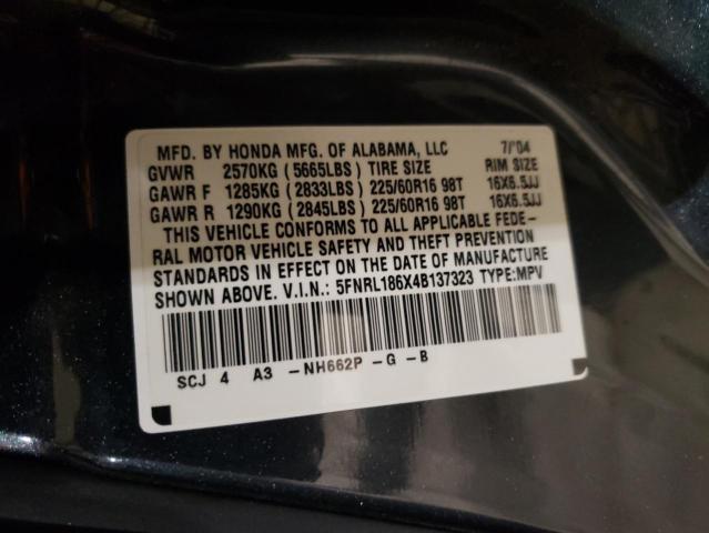 Photo 10 from auction – 2004 HONDA ODYSSEY EX with VIN 5FNRL186X4B137323