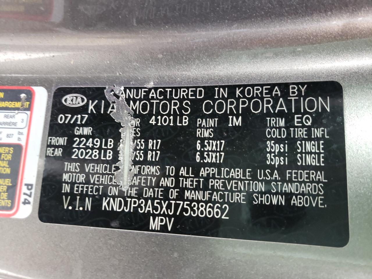 Photo 10 from auction – 2018 KIA SOUL + with VIN KNDJP3A5XJ7538662