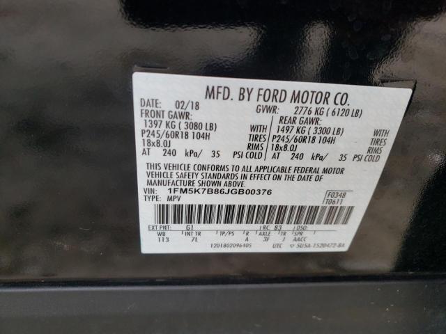 Photo 10 from auction – 2018 FORD EXPLORER with VIN 1FM5K7B86JGB00376