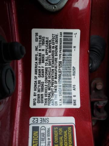 Photo 10 from auction – 2006 HONDA CIVIC with VIN 1HGFA16566L071258