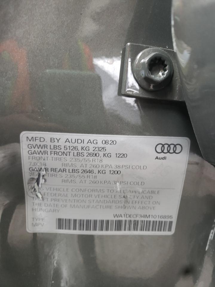Photo 10 from auction – 2021 AUDI Q3 PREMIUM with VIN WA1DECF34M1016895