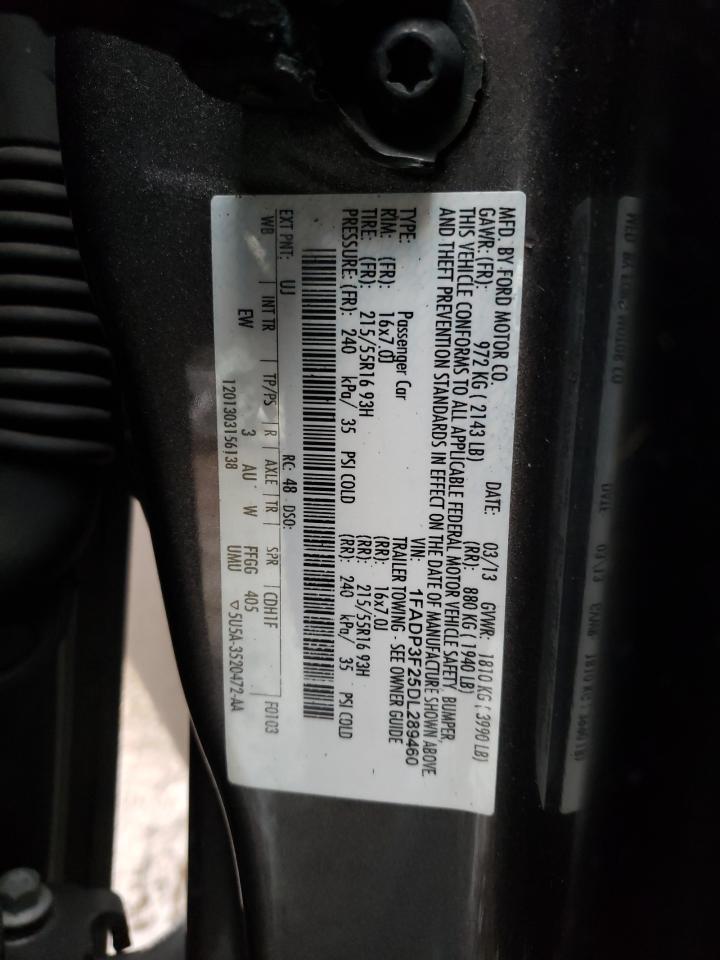 Photo 10 from auction – 2013 FORD FOCUS SE with VIN 1FADP3F25DL289460