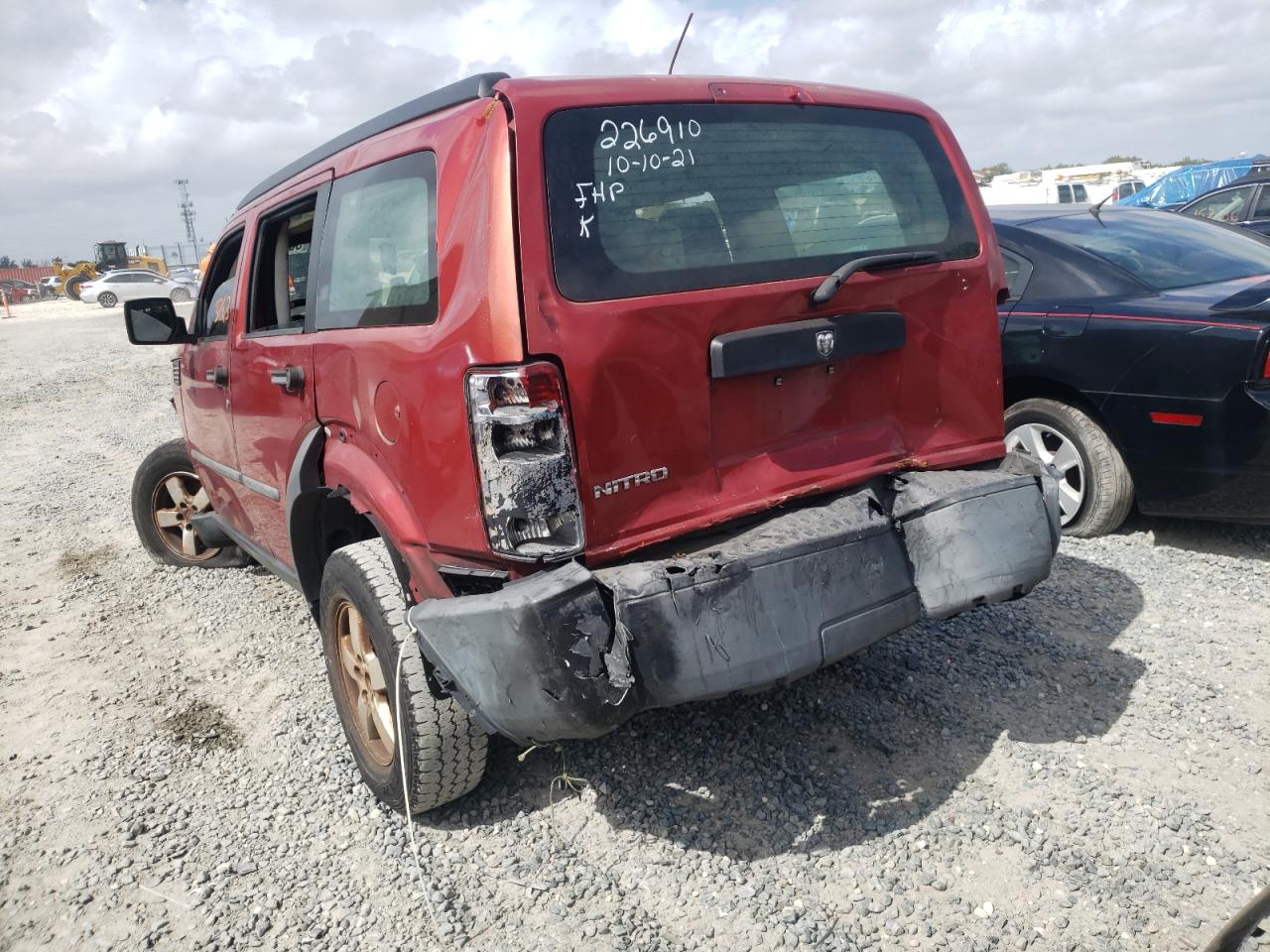 Photo 3 from auction – 2007 DODGE NITRO SXT with VIN 1D8GT28K17W502726