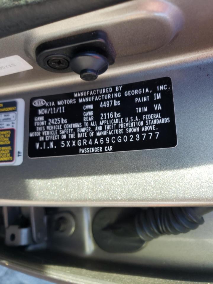 Photo 10 from auction – 2012 KIA OPTIMA SX with VIN 5XXGR4A69CG023777