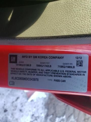 Photo 10 from auction – 2013 CHEVROLET SPARK 1LT with VIN KL8CD6S96DC543978