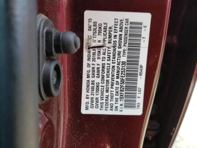 Photo 10 from auction – 2015 HONDA CIVIC LX with VIN 19XFB2F50FE253130