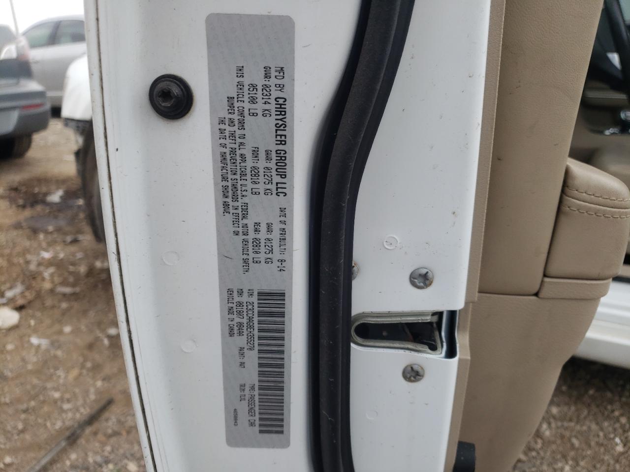 Photo 10 from auction – 2014 CHRYSLER 300 with VIN 2C3CCAAG8EH355270