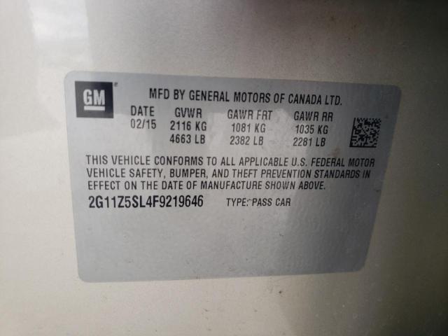 Photo 10 from auction – 2015 CHEVROLET IMPALA LS with VIN 2G11Z5SL4F9219646