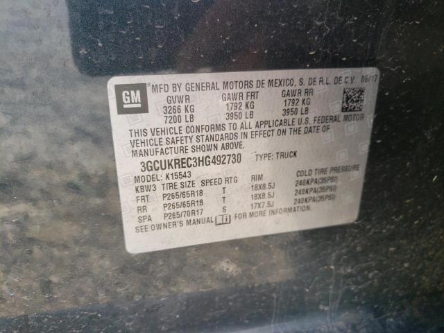 Photo 9 from auction – 2017 CHEVROLET SILVERADO with VIN 3GCUKREC3HG492730