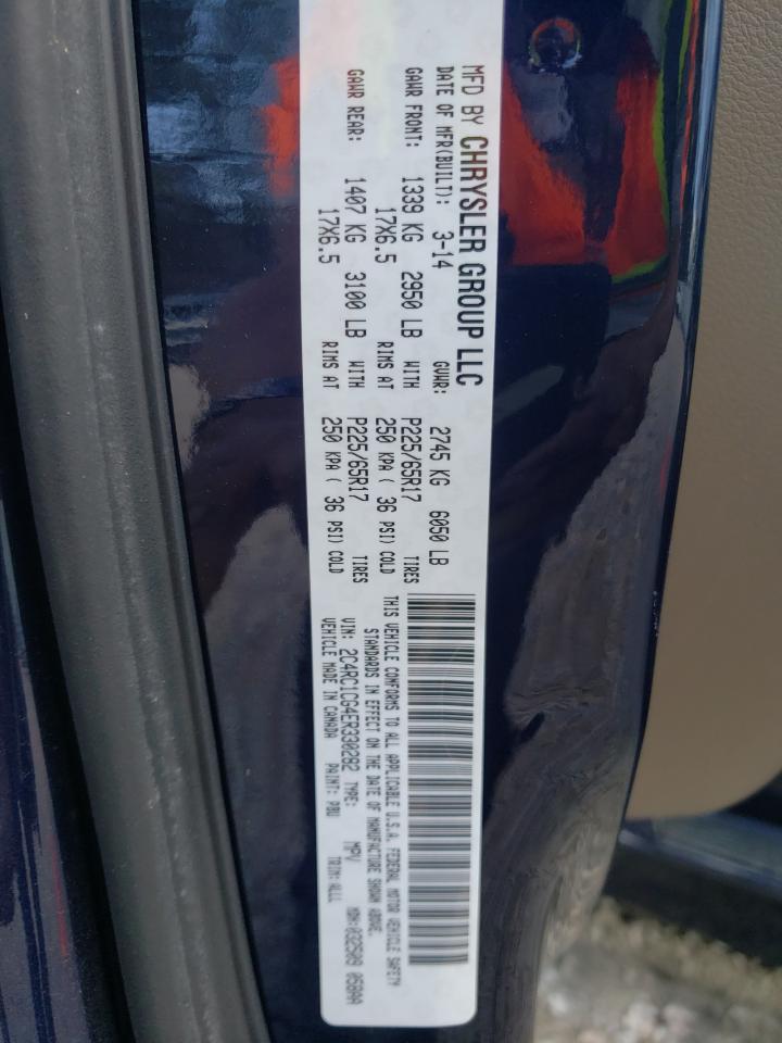 Photo 10 from auction – 2014 CHRYSLER TOWN & COU with VIN 2C4RC1CG4ER330282