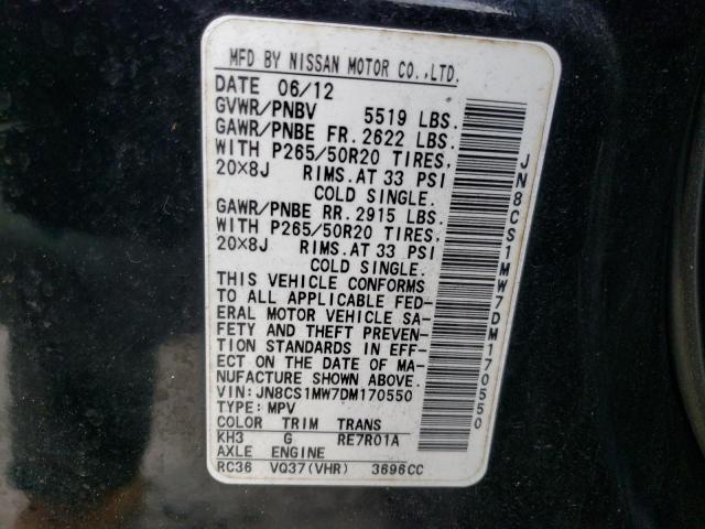 Photo 10 from auction – 2013 INFINITI FX37 with VIN JN8CS1MW7DM170550