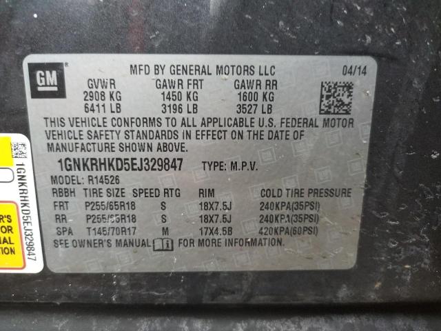 Photo 10 from auction – 2014 CHEVROLET TRAVERSE L with VIN 1GNKRHKD5EJ329847