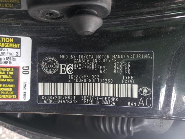 Photo 10 from auction – 2018 TOYOTA COROLLA L with VIN 2T1BURHE9JC101269