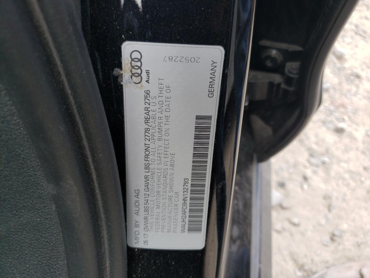 Photo 10 from auction – 2017 AUDI A6 PRESTIG with VIN WAUH2AFC6HN132793
