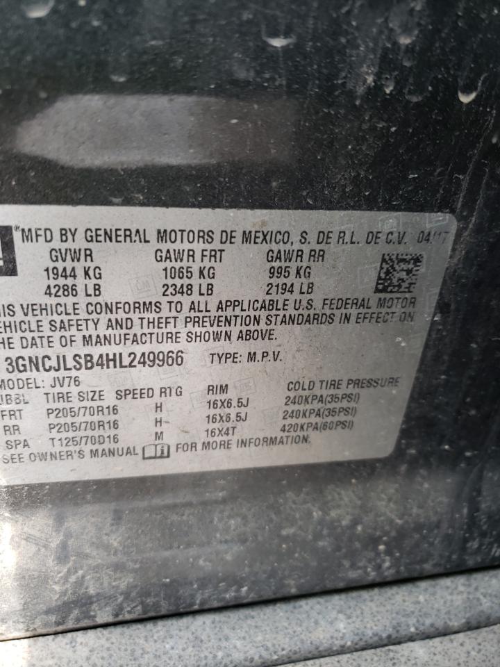 Photo 10 from auction – 2017 CHEVROLET TRAX 1LT with VIN 3GNCJLSB4HL249966
