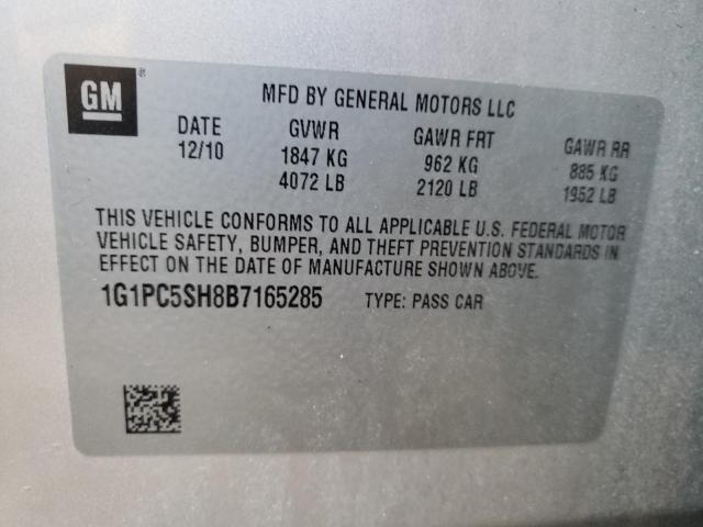 Photo 10 from auction – 2011 CHEVROLET CRUZE LS with VIN 1G1PC5SH8B7165285
