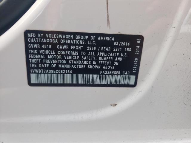 Photo 10 from auction – 2014 VOLKSWAGEN PASSAT SE with VIN 1VWBT7A39EC082184