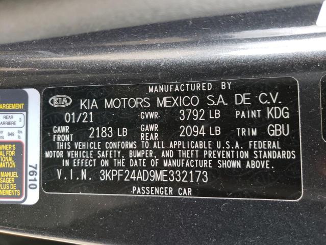 Photo 10 from auction – 2021 KIA FORTE FE with VIN 3KPF24AD9ME332173