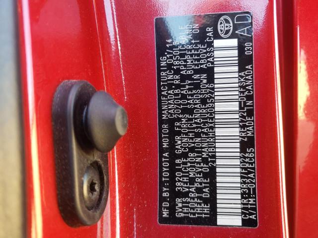 Photo 10 from auction – 2014 TOYOTA COROLLA L with VIN 2T1BURHEXEC095276