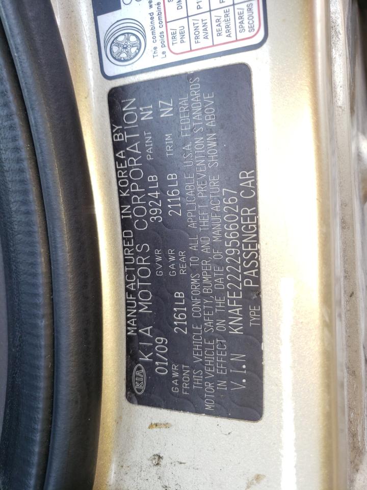 Photo 10 from auction – 2009 KIA SPECTRA EX with VIN KNAFE222295660267