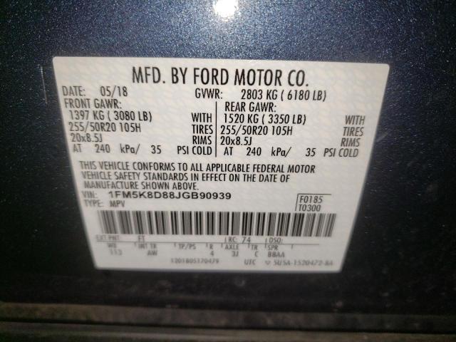 Photo 10 from auction – 2018 FORD EXPLORER X with VIN 1FM5K8D88JGB90939