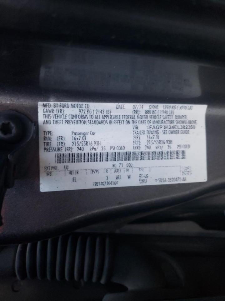 Photo 10 from auction – 2014 FORD FOCUS SE with VIN 1FADP3K24EL382350