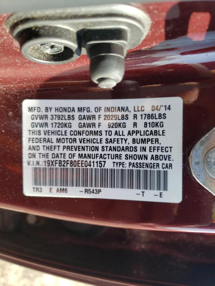 Photo 10 from auction – 2014 HONDA CIVIC EX with VIN 19XFB2F80EE041157